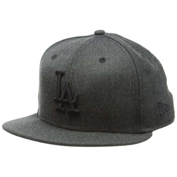 New Era Hommes 59FIFTY Mlb Casquette Tonal Heather Fitted Los Angeles Dodgers Noir Black 7 12 - 59,6cm (L)