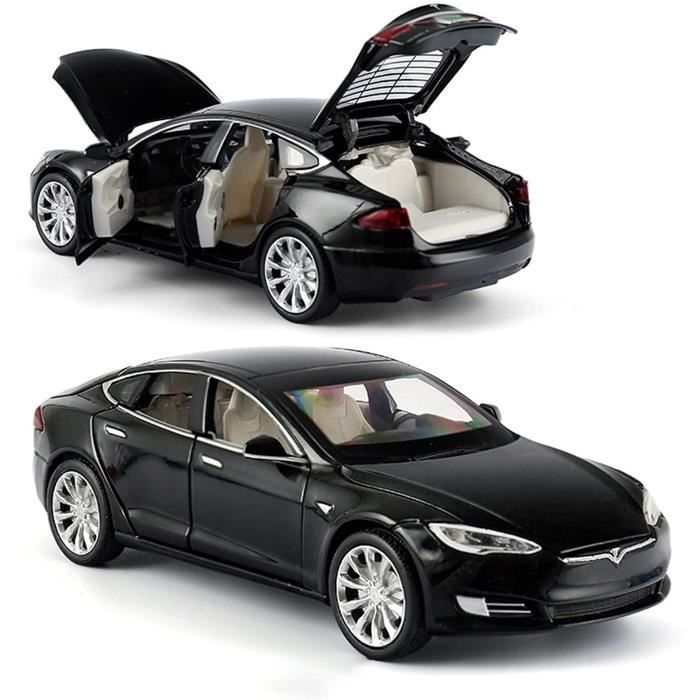 Modèle De Voiture 1.32 Tesla Modèle X Modèle 3 Modèle S Modèle De Voiture en Alliage Verse Pression pour Jouets Enfants - Noir