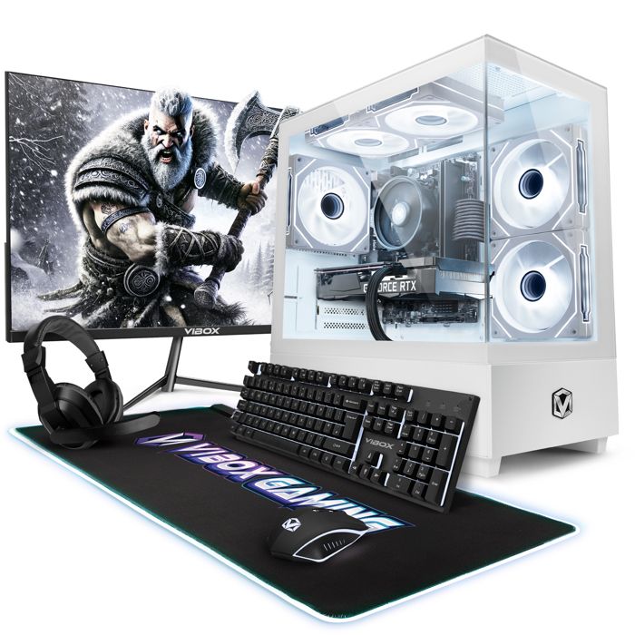 Vibox V-174 PC Gamer Complet • 23 Écran • AMD Ryzen 5 5500 42 GHz • RTX 5060 8 Go • 16 Go RAM • 1 To SSD • Windows 11 • WiFi