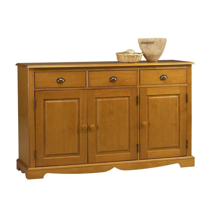Buffet Bas 3 Portes 3 Tiroirs Pin Miel de Style Anglais L 146.6 H 89.6 P 42.5 cm - L 146.6 x l 42.5 x H 89.6 cm Buffet Bas 3 Portes 3 Tiroirs Pin Miel de Style Anglais L 146.6 H 89.6 P 42.5 cm - L 146.6 x l 42.5 x H 89.6 cm