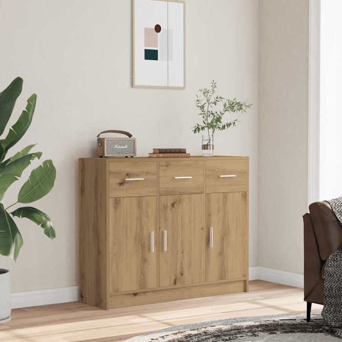vidaXL Buffet chêne artisanal 91x28x75 cm bois dingénierie 855895