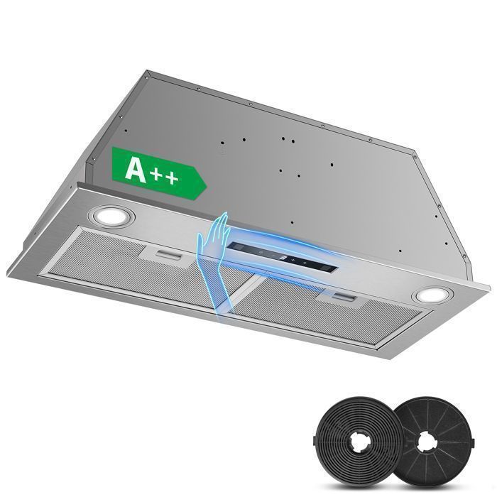 Hotte Aspirante-72cm Encastrable hotte-400 m³/h-3 Vitesses & Fonction Booster A++avec