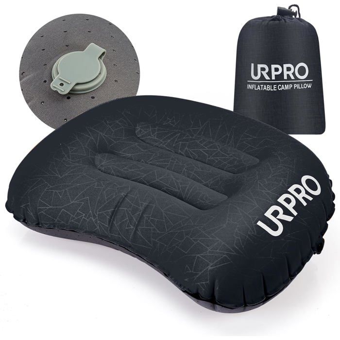 Oreiller gonflable ultra léger pour camping voyage compressible compact confortable ergonomique pour soutien du cou et des