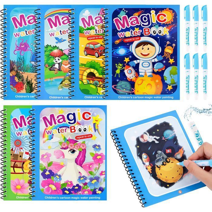 Livre de dessin magique à l'eau, 9 styles de coloriage, gribouillage et stylo magique, jouets de