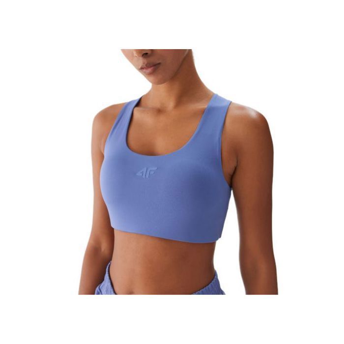 Soutien-gorge Sport Femme 4F Bas Support Sans Couture Bleu Taille S