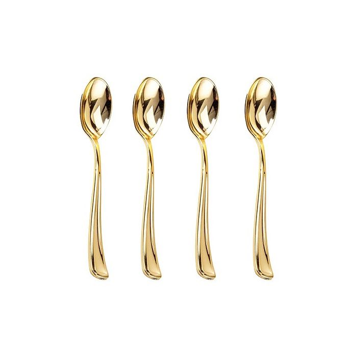 50 MINI Cuillères Dorées pour Verrine