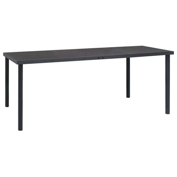SALE 2026 Table de jardin Anthracite - Table à dîner dextérieur Anthracite 190x90x74cm Acier PRO745176727