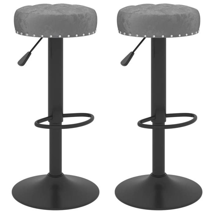 Saison Soldes Tabourets de bar (2 PCS) - SARAZYJ - Chaises Haute moderne - gris foncé velours MM1283