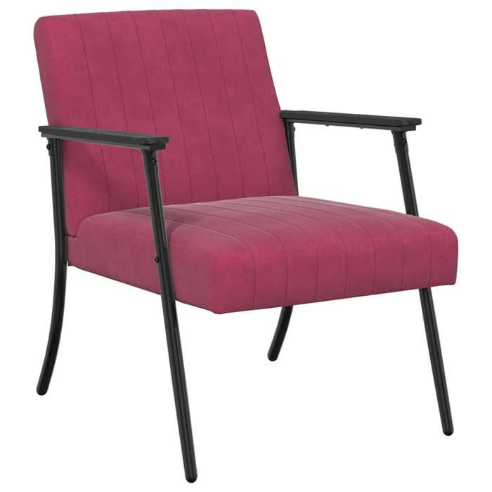 SOLDES DHIVER®Fauteuil salon - Fauteuil relaxant - 1 place - 59x75x78 cm - Bordeaux 59x75x78 cm Velours - 39439