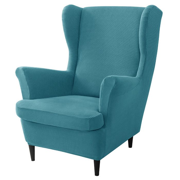Housse de Fauteuil à Oreilles Housses de Chaise à Oreilles Extensible Couvre de Chaise Turquoise HOUSSE DE FAUTEUIL