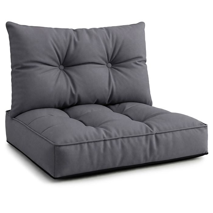 Coussin Lounge Mobilier Jardin Ensemble: siege 70x70 cm et dossier 40x70 cm - Graphite