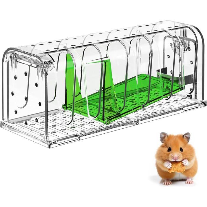 Piege A Souris PièGe à Souris Vivante LibéRation sans Contact Attrape Tapetteà Souris RéUtilisables Attrape avec Trou Vert