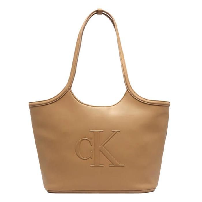 Sac à Main Camel Femme Calvin Klein Jeans Bold Ck Shopper Sac à Main Camel Femme Calvin Klein Jeans Bold Ck Shopper