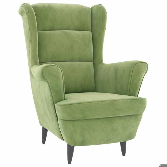 Bestseller Fauteuil à oreilles(adulte)- charge maximale : 110 kg - avec tabouret vert clair velours - Taille:78x90x965cmC41362587