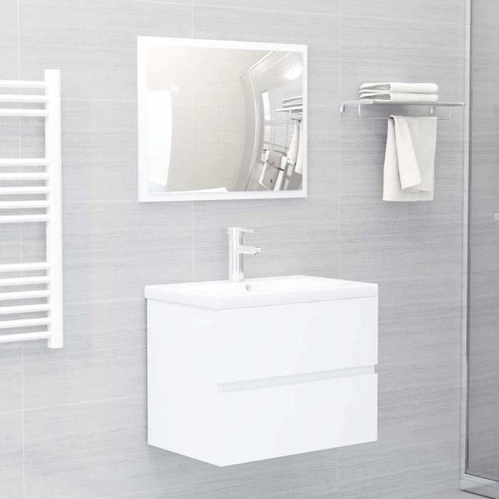 vidaXL Ensemble de meubles de salle de bain blanc bois dingénierie poids:29.61 kg 37