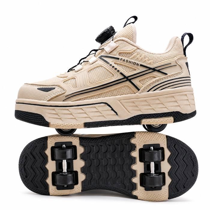 PATIN A ROULETTE enfant AProsp 4 roues pointures 29-40 baskets sport garçon fille beige noir