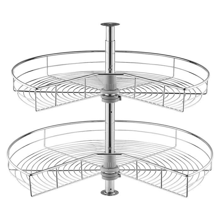VEV Plateau Tournant pour Meuble dAngle 71 cm 2 ux Tourniquet de Cuisine Rotatif à 360° Étagère Pivotante po DESSERTE DE CUISINE