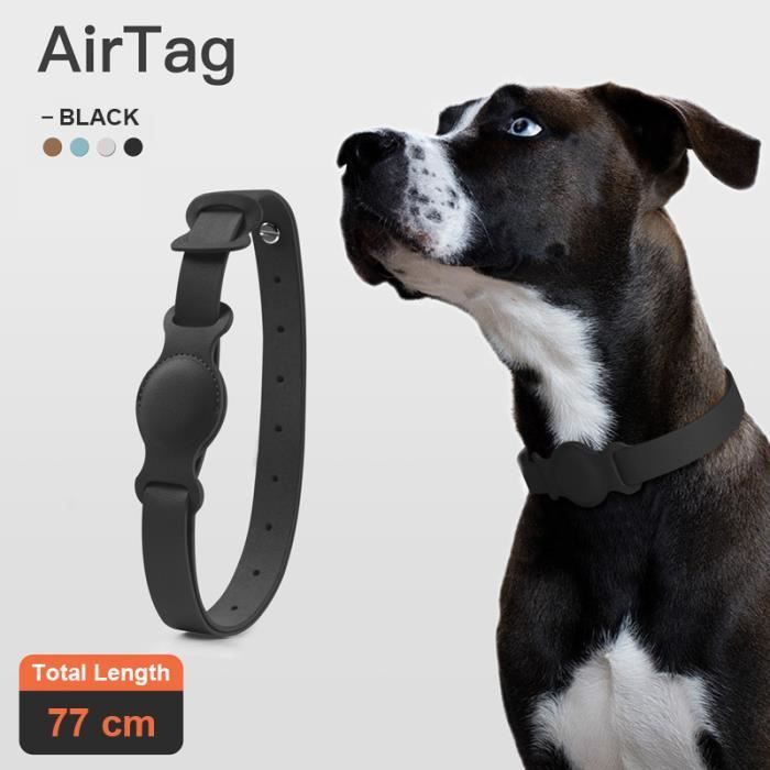 Meilleurs prix pour AC38-noir-L-Collier réglable en cuir pour Apple Airtag, pour traceur de localisation pour chien et chat, étu