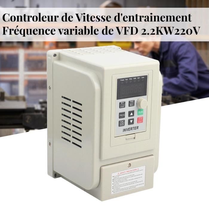 Variateur De Fréquence VFD 220V 2.2KW 12A - Contrôleur Vitesse Moteur Monophasé AT1-2200X