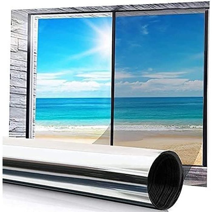 Film Miroir Fenêtre 60 * 200cm sans Tain à Sens Unique Auto-Adhésif  Protection de Solaire Anti 99% UV Anti Regard Argent - Cdiscount Maison