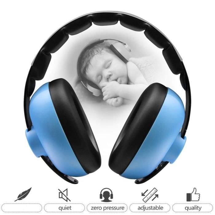 Casque Anti-Bruit Insonorisé Réglable - Cache-Oreilles Réduction De Bruit 5% Spandex Pour Sommeil, Travail Ou Voyage - Noir Confortable