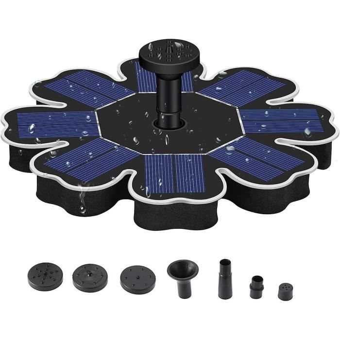 Minifinker Fontaine D'oiseau à énergie Solaire Flottante Fontaine De Bain D'oiseau Pompe De