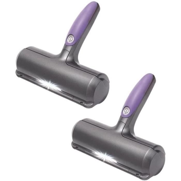 Brosse anti-poils - 2pcs - Éclairage LED - Tête en microfibre - Réutilisable
