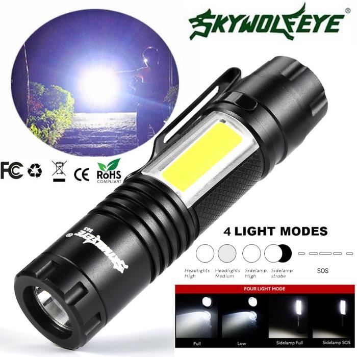 Skywolfeye 8000 LM Q5 DEL Lampe de poche zoomble Mini Torche Lampe à Lumière AA 14500 LK