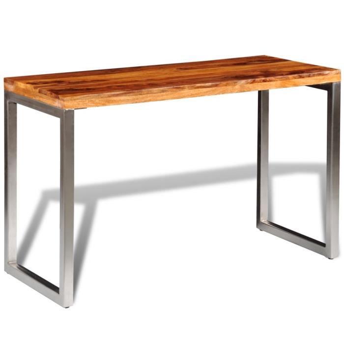 Magnifique Bureau Table A Manger En Bois De Palissandre Avec Pieds En Acier Achat Vente Table A Manger Seule Magnifique Bureau Table A Soldes Sur Cdiscount Des Le 20 Janvier Cdiscount