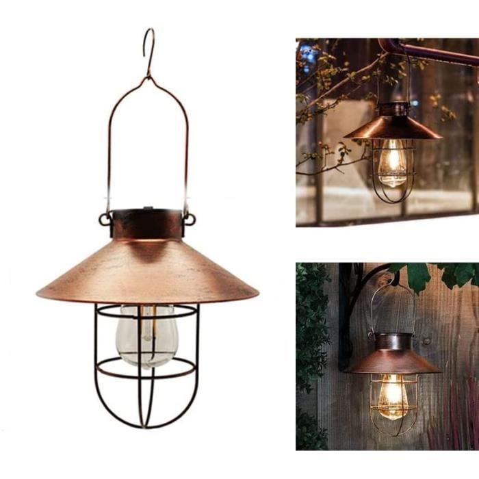 Lampe Solaire Extérieur Rétro Lanterne Solaire Extérieure Suspendue LED