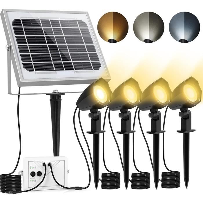 Projecteur Solaire LED Paysage 3 Modes Jardin Cour
