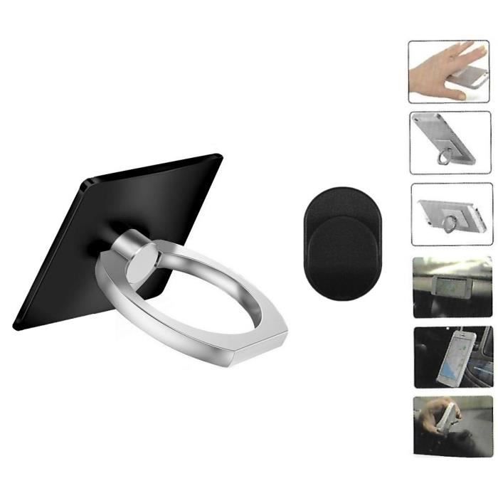 Anneaux De Téléphone KIRZAX - Pack De 4, Transparents Et Rotatifs à 360° - Support Pour Smartphone Et Tablette, Jusqu'à 5 Kg - Compatible IPhone Et Android