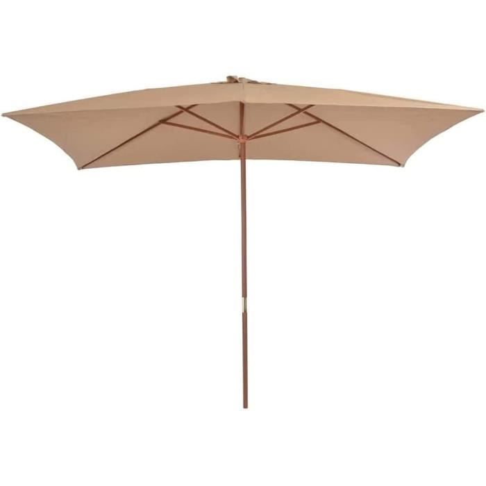 Parasols et Stores pour Patio Parasol extérieur, Poteau en Bois Taupe