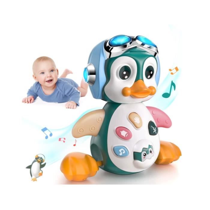 Jouet Musical Enfant 1 an, Jouets Rampants avec Musique et lumières,Jouet pour Bébé Pingouin 6-12 Mois, Jouet éducatif Jouet d’éveil