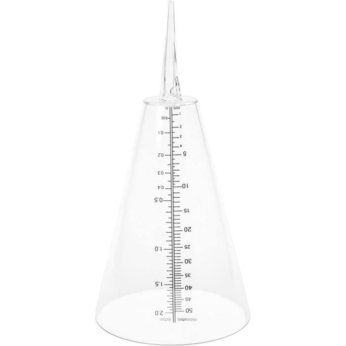 Pluviomètre Extérieur En Plastique Transparent - Cône Gradué, 20x10 Cm - Pour Mesurer Les Précipitations Au Jardin, Potager, Facile à Lire