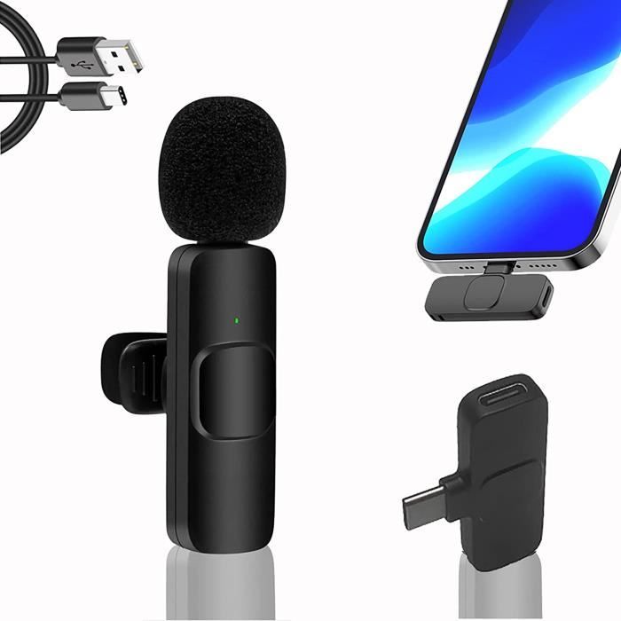 micro cravate pour téléphone portable Android iOS Microphone USB