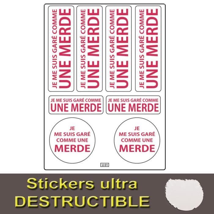 Stickers ultra-destructible mal garé adhésif - Cdiscount Maison