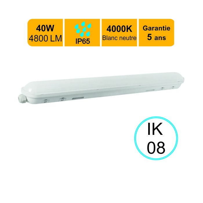 NCC-Licht Limea Mini Lampe LED Blanc 150 Cm IP65 45 W 5400 Lm