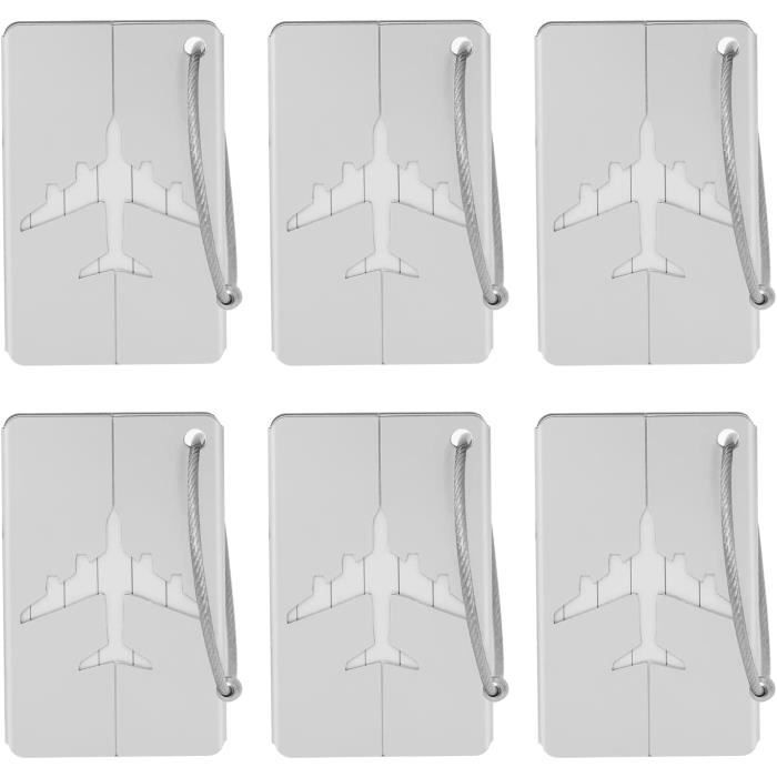 6 Étiquettes Valise Transparentes Fezf - PVC Étanche - Avec Bandes Métal - 19,2x9cm - Pour Voyage
