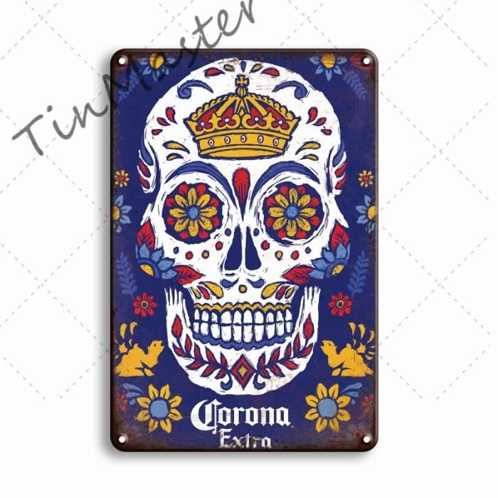 Plaque Tôle émaillée Corona – Déco Bière Rétro Vintage – 20x30 Cm – Portrait