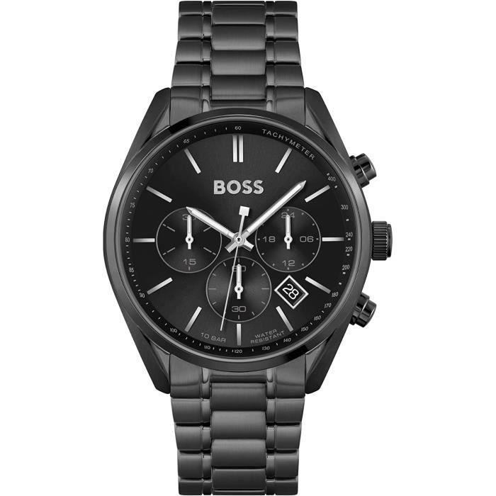 BOSS Montre Chronographe a Quartz pour Homme avec Bracelet en Acier Inoxydable Noir - 1513960