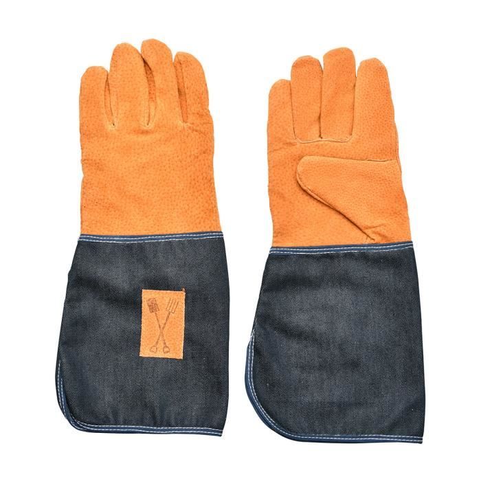 gants de jardinage en cuir et jean - esschert design