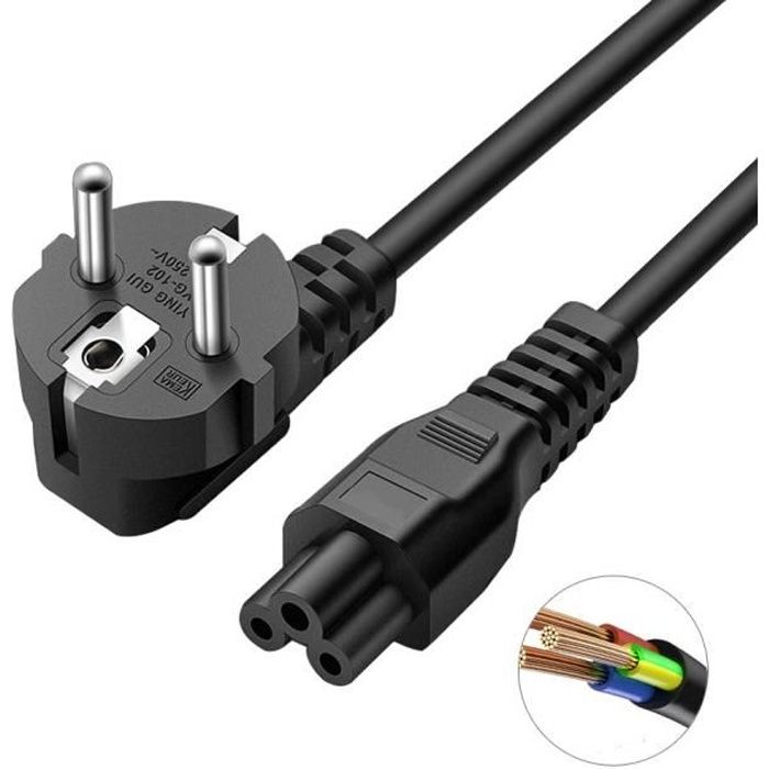Cable Alimentation Universel 3 Broches pour Chargeur