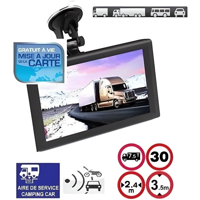 GPS ROCKSTARS POIDS LOURD CAMION ET CAMPING CAR ET BUS 2022 7 POUCES EUROPE GRATUITE A VIE