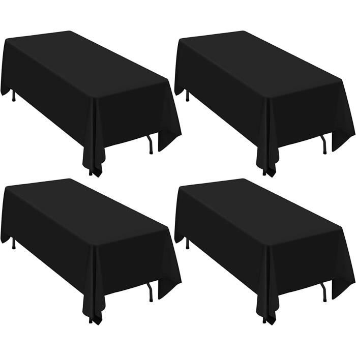 Lot De 4 Nappes En Polyester Noir Pour Tables Rectangulaires De 245 Cm, 228  X 335 Cm, Nappe En Tissu Polyester Infroissable E[u219] - Cdiscount Maison