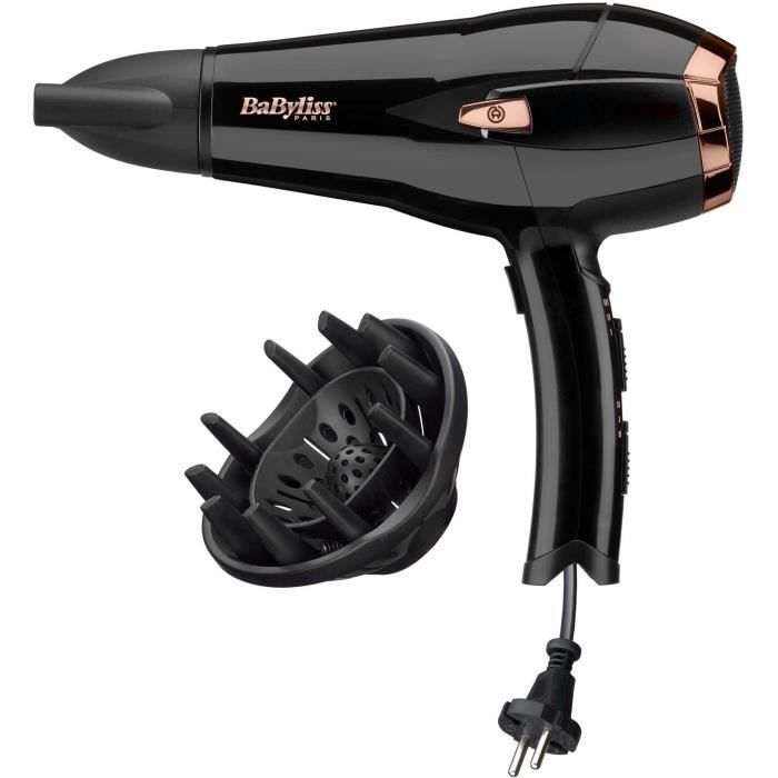 Sèche cheveux Babyliss D373E Moteur DC Fonction ionique 3 températures 2 vitesses Cordon rétractable