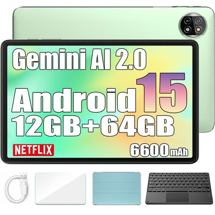 Shop Blackview Tab 20 WiFi Android 15 Tablet 10.1Inch 12GB RAM+64GB ROM/2TB TF 5G WiFi Tablets Gemini AI - Dick Smith