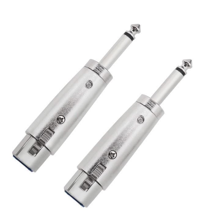 Adaptateur XLR Femelle 3 Broches Vers Jack Mono 6,35 Mm - Lot De 2 Pièces Pour Connexions Audio