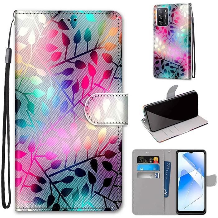 Funda Protectora de Cuero PU para OPPO A16 A16S A54S con Cremallera Magnética Multifuncional