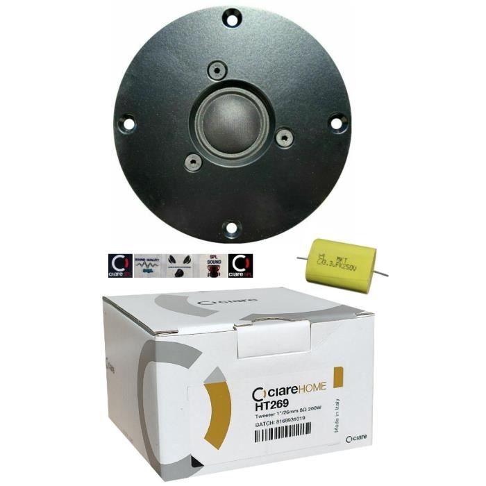 Ciare HT261 Tweeter 110mm 100W RMS - Driver Dôme Tissu 8 Ohms Pour Enceinte Home